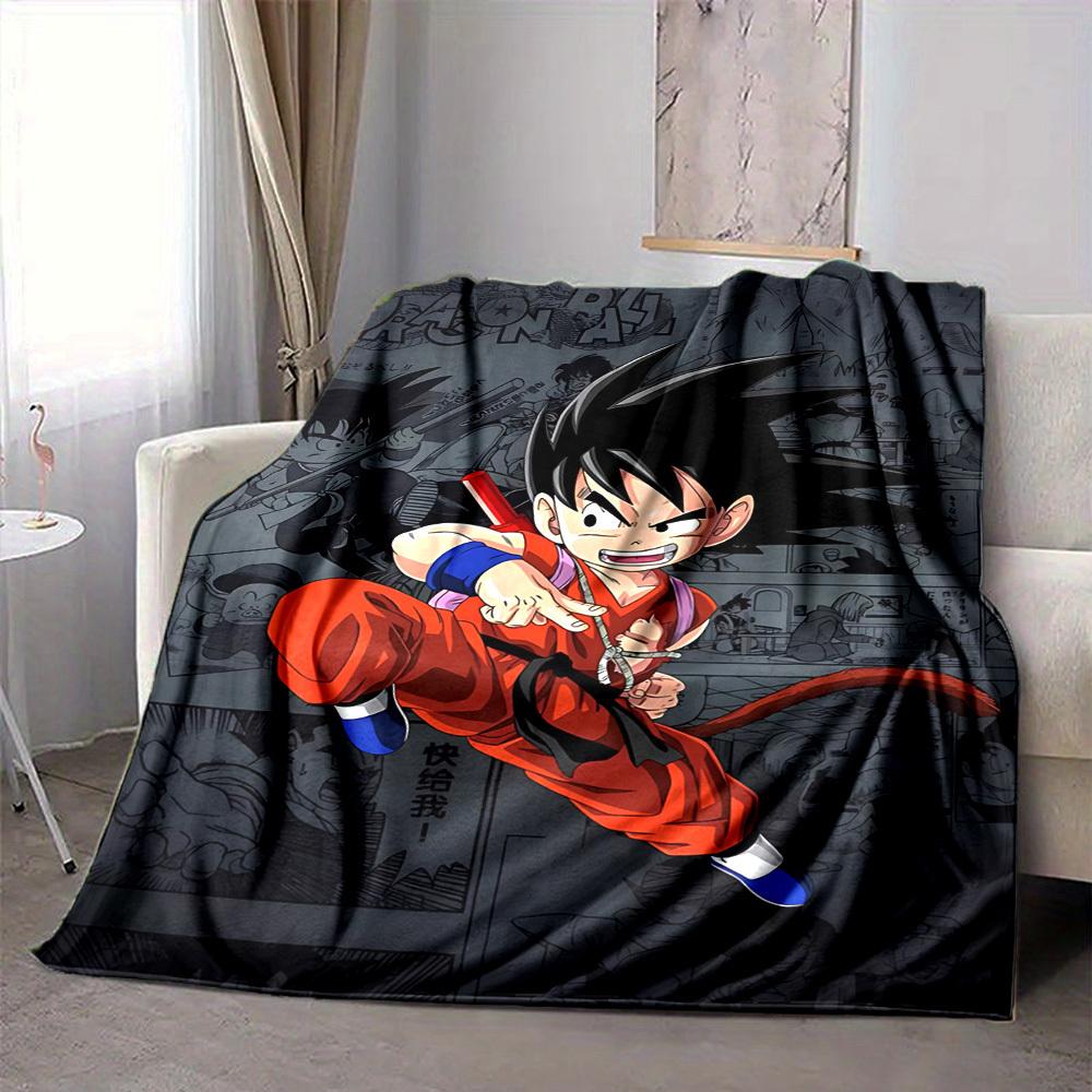 1PC Dragon Ball Z, Goku Blanket Soft Warm All Season Throw for Sofa, Bed, Car, Office Vibrant Colorful Design, Durable & Cozy Gift