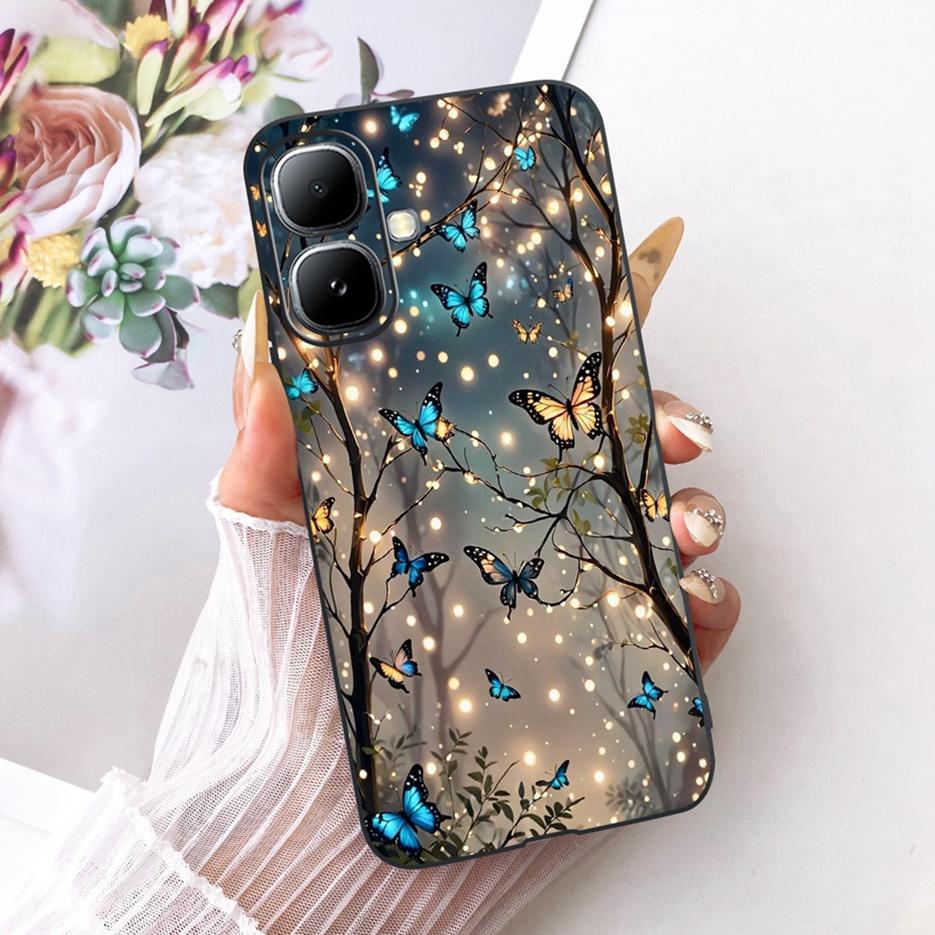 For Infinix Smart 20 Case X6840 X6840B Luxury Bow Flowers Painted Cover Soft Silicone Case For Infinix Smart 20 Smart20 4G Shell
