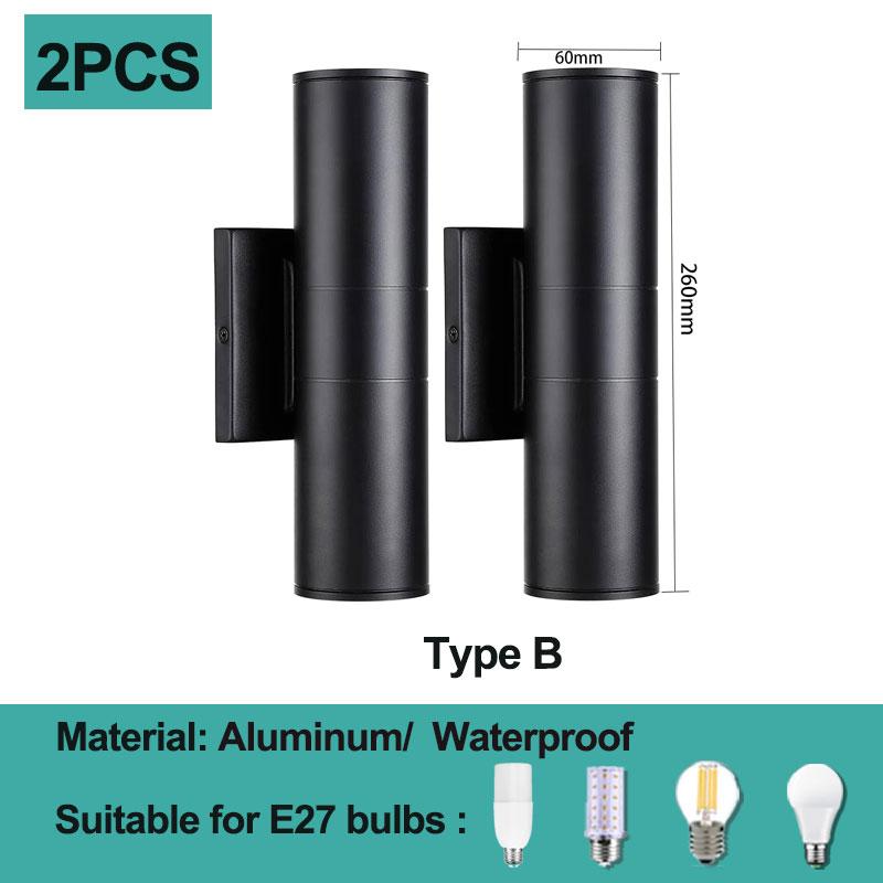Водонепроницаемые настенные светильники E27 с двойной головкой, светодиодные настенные светильники для современного домашнего интерьера, гостиной, лестницы, наружного декора