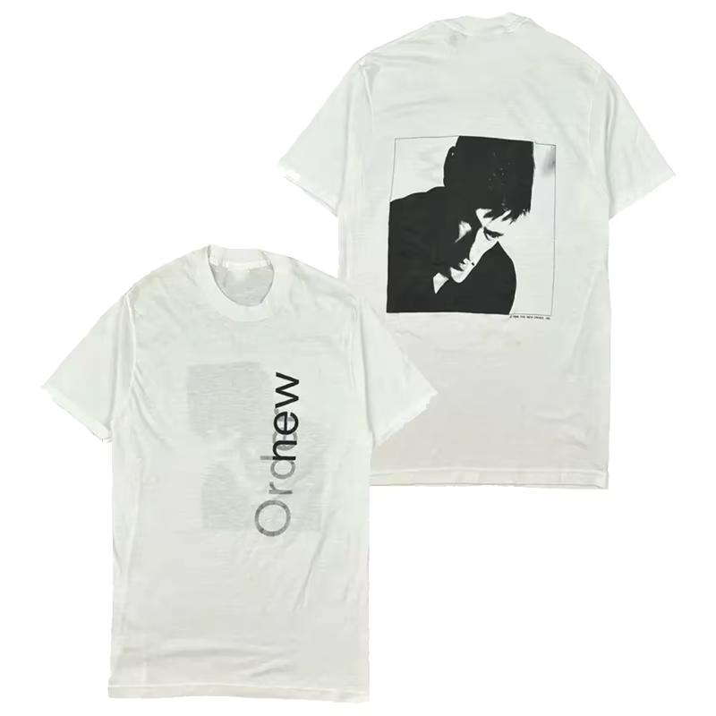 New Order Band Minimal Logo Graphic‑Print Unisex T‑Shirt, Alternative Rock Vintage‑Style Casual Street‑Wear Short‑Sleeve Top For Music Fans