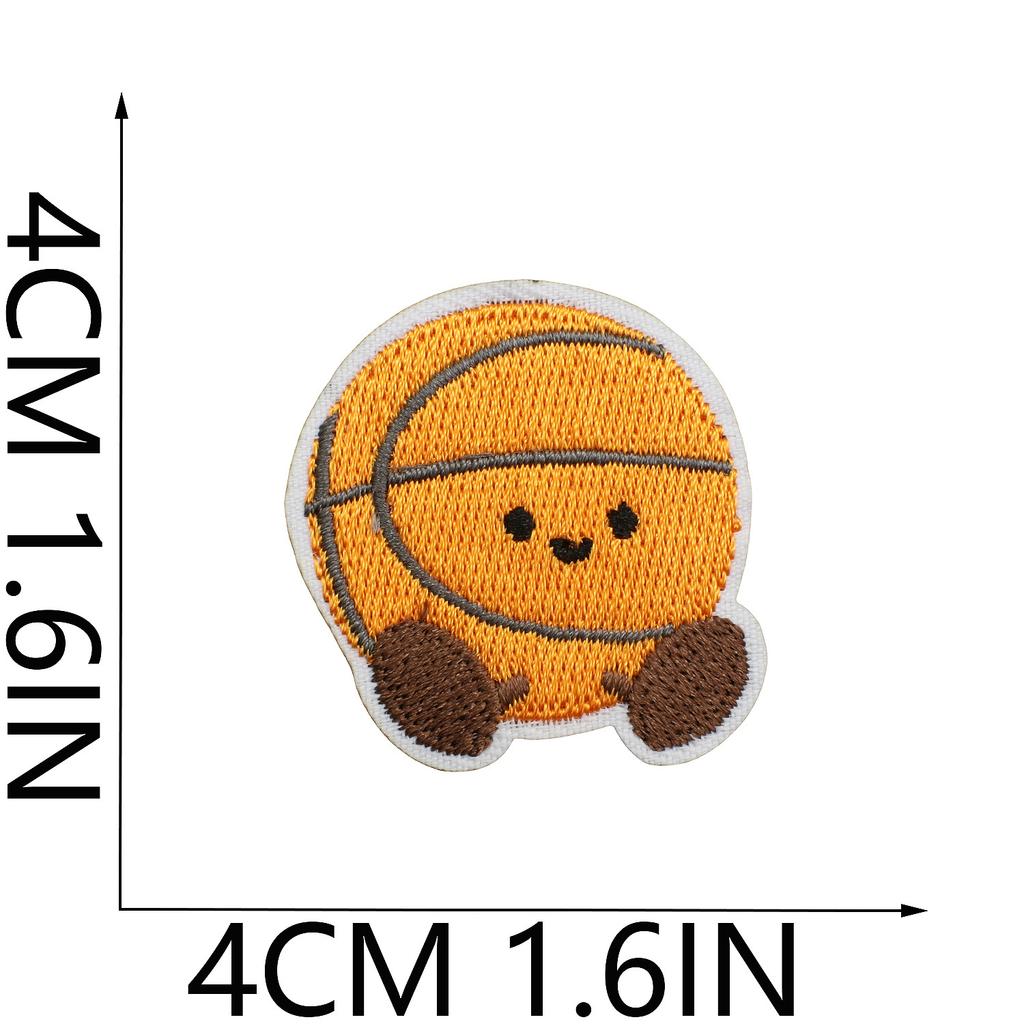 14pcs Sports Themed DIY Embroidered Iron On Patches,Football Basketball Cartoon Appliques for Jacket Backpack Hat Bag Decoration
