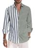 Мужская полосатая рубашка с длинным рукавом - Весенне-осенняя мода