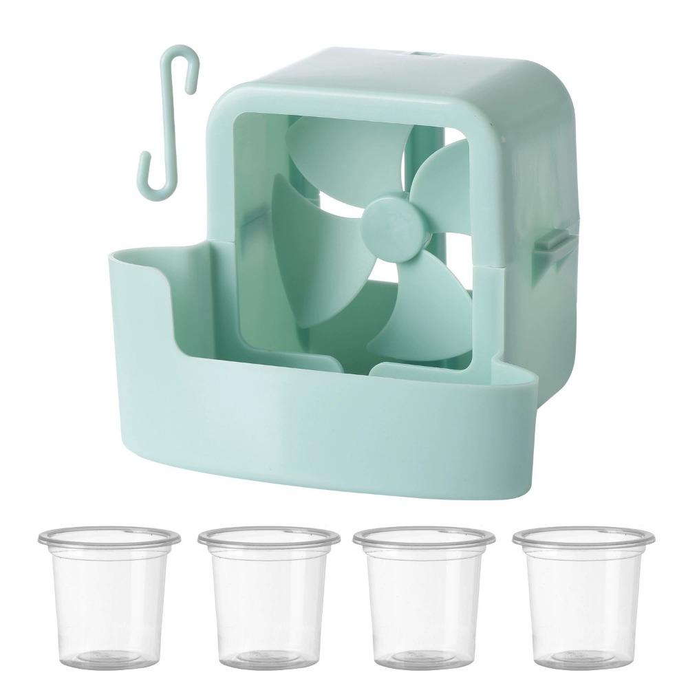 Quickly Cooling Ice Cube Storage Box 4 Ice Cups Small Fans Portable Electric Fans Cooler  Summer