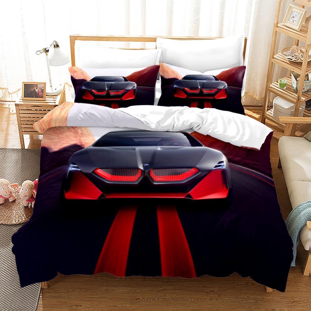 Luxury Car Duvet Cover Set Cartoo Bedding Set for Kids Boys Polyester Bedding Set King Size