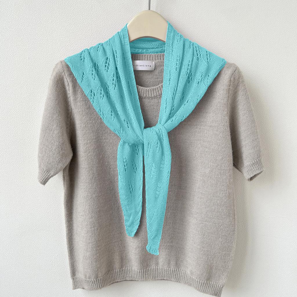 South Korea'S Dongdaemun Fashion Triangle Towel, Fart Curtain, Waist Seal, Solid Color, High-Intelligence Knitted Shawl, Thin Outside The Cape
