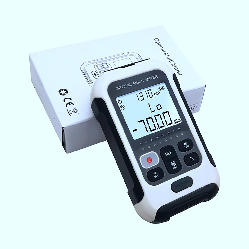 Optical Fiber Power Meter White Multifunctional Fiber Optic Tester for Communication Engineering