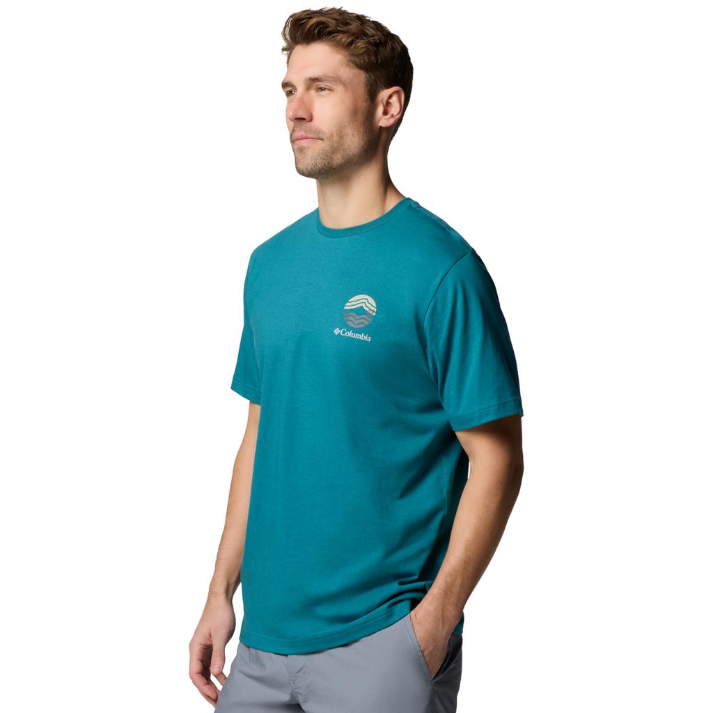 Columbia Kettle River Outdoor Tee, Mens green T-shirt