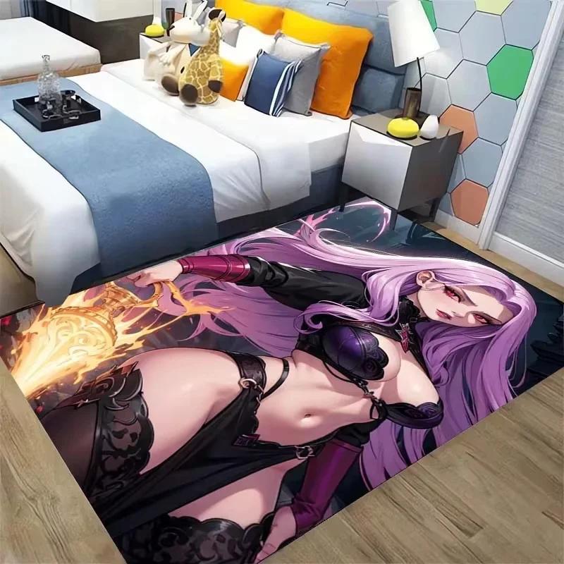 Japanese Anime Sexy Goddess Printed Carpet Game Otaku Anime HD Rug for Living Room Bedroom Deco Study Porch Bedside Non-slip Mat