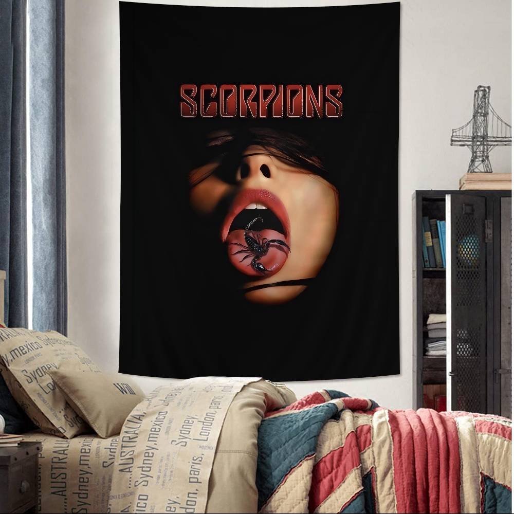 Большой настенный гобелен с изображением группы SScorpions, недорогой гобелен в стиле хиппи, богемный настенный гобелен с мандалой, декор для дома.