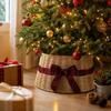 Woven Christmas Tree Collar, Indoor Outdoor Artificial Christmas Tree Base Cover Decoration