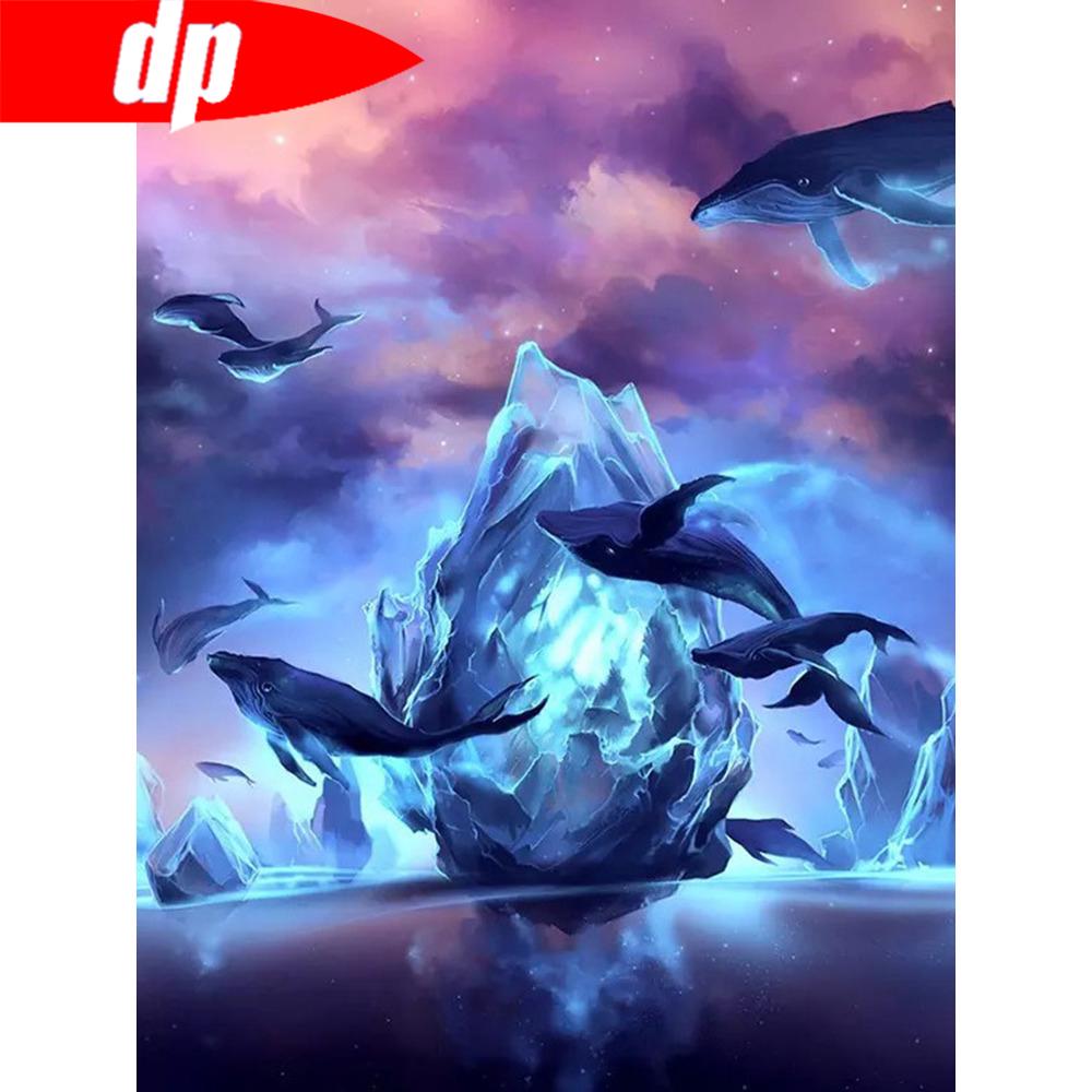 Алмазная мозаика полный круглый 5D алмазная живопись животное рыба картина горный хрусталь домашний декор Прямая поставка