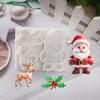 Christmas Reindeer Santa Claus Holly Leaf Fondant Silicone Mold DIY Santa Claus Chocolate Cake Decor Baking Mold