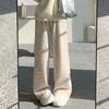 Теплые радужные трикотажные брюки женские осень-зима новые брюки с высокой талией драпировка повседневные прямые широкие спортивные брюки мягкий плюш