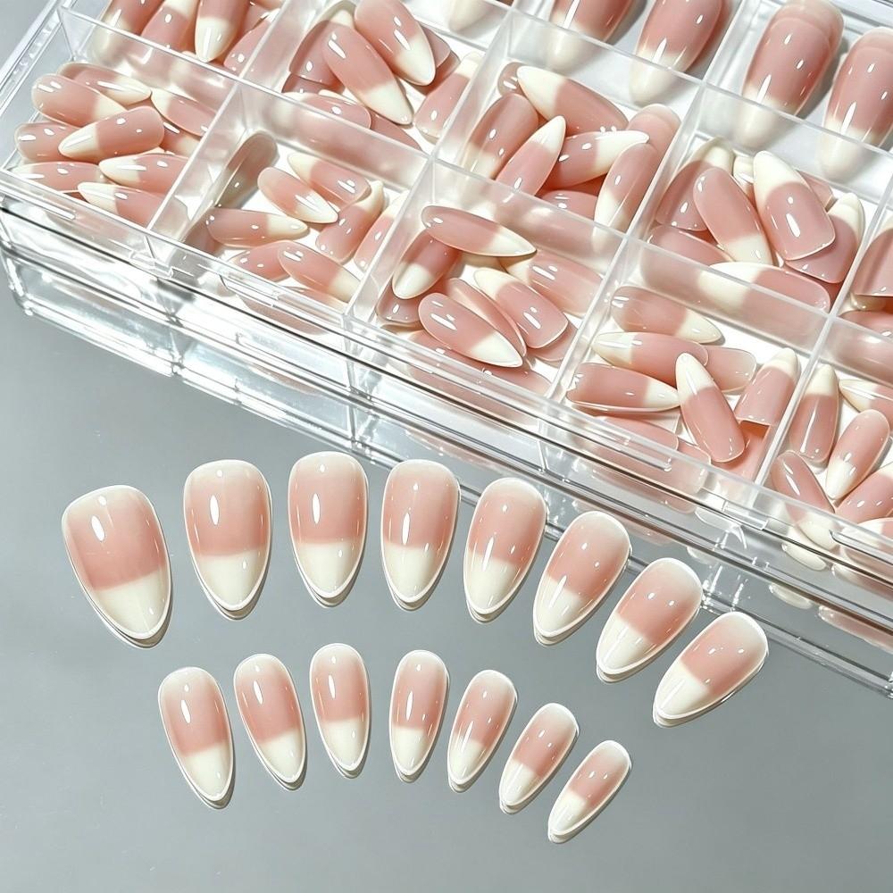 150Pcs/Box Glossy Finish Press On Nails Medium Almond Shape False Nails Fake Nail Tips Nail Salon