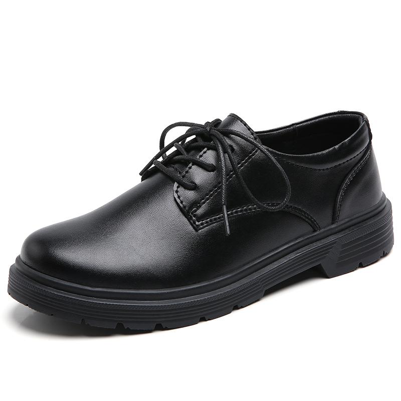 Spring British Style Student Girl Leather Shoes Full Black Office Business Lace Up Women Oxford