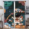 Carton Astronaut Blackout Curtains 2 Pieces Curtains for Bedroom Blinds Halloween Decoration Window Curtain for Room 2 Panel