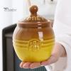 Керамическая банка для меда объемом 350 мл, фермерский горшочек для меда с деревянной палочкой для меда, ретро-диспенсер для меда, декор для кухни на День матери, подарок жене