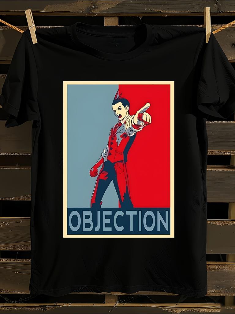 Ace Attorney Apollo Justice T-Shirt Mens Tshirt Womens Tshirts with Letters Print Short Sleeves T-Shirt Casual Street Tee Shirt Top