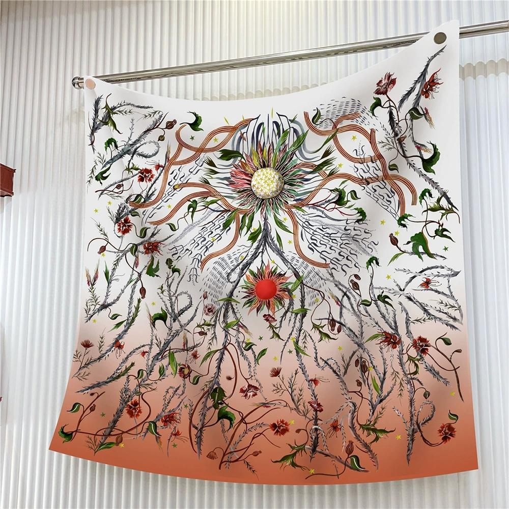 European 90CM Square Scarf Fashion Luxury Printed Twill Scarf Shawl Hijabs Bandana Foulard Neckerchief For Travelling