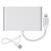 Алюминиевый сплав для интерфейса системы IOS к HDMI+VGA+3.5MM адаптер оборудования серебристый