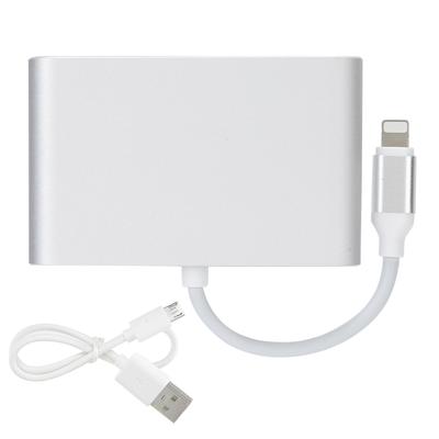 Алюминиевый сплав для интерфейса системы IOS к HDMI+VGA+3.5MM адаптер оборудования серебристый