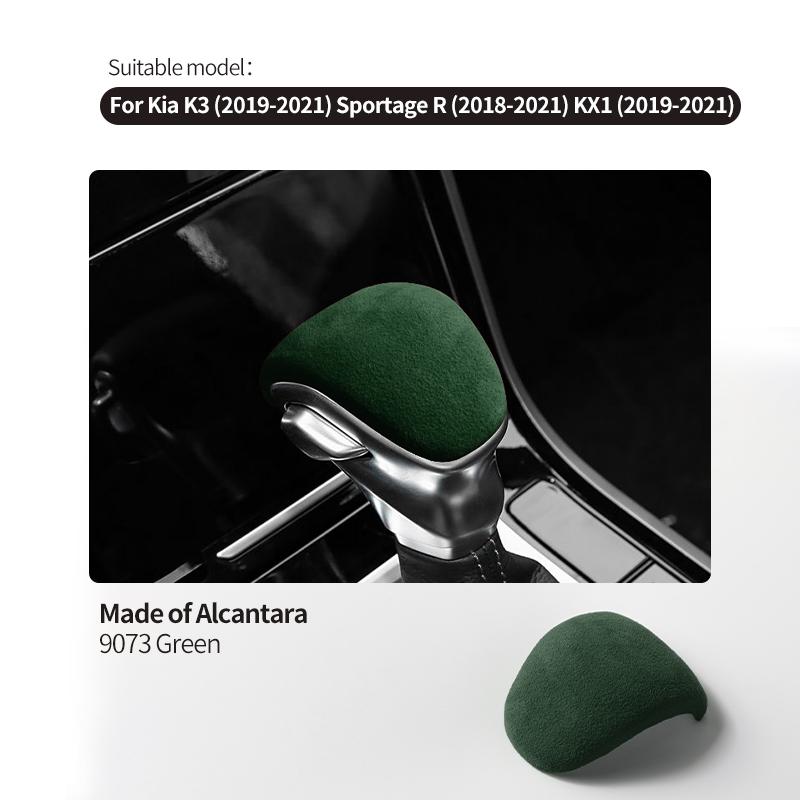 For Kia K3/ Sportage R /KX1 (2018-2021) Made of Alcantara Car Wrap Gear Shift Knob Trim Cover Boot Interior Tuning Accessories