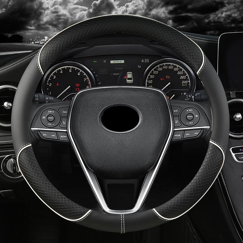Чехол на руль автомобиля кожа 38 см для Toyota Corolla Fortuner Sequoia Auris Avensis YARIS Vios Celica 86 Rav4 4Runner C-HR