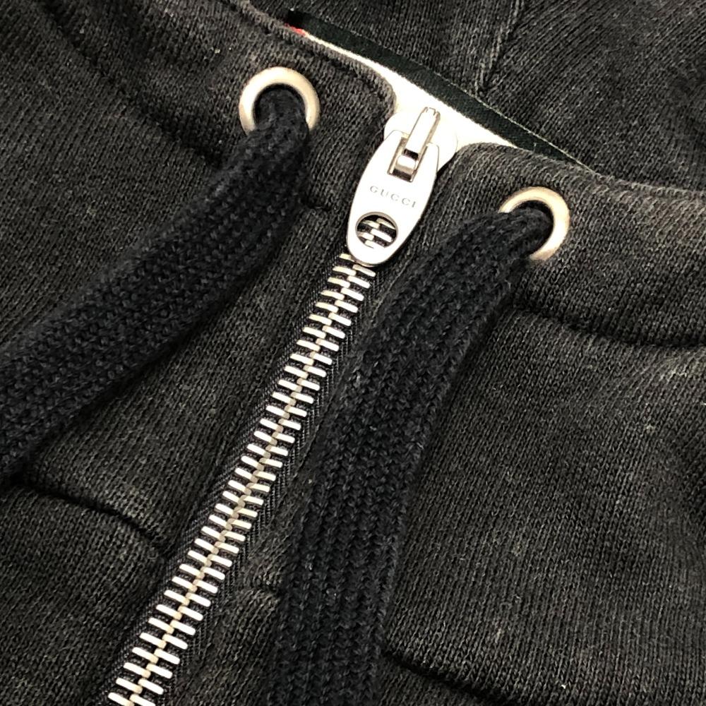 Gucci 627079 20AW Принт с логотипом на рукаве, свитшот с полумолнией, одежда, топ, худи, парка