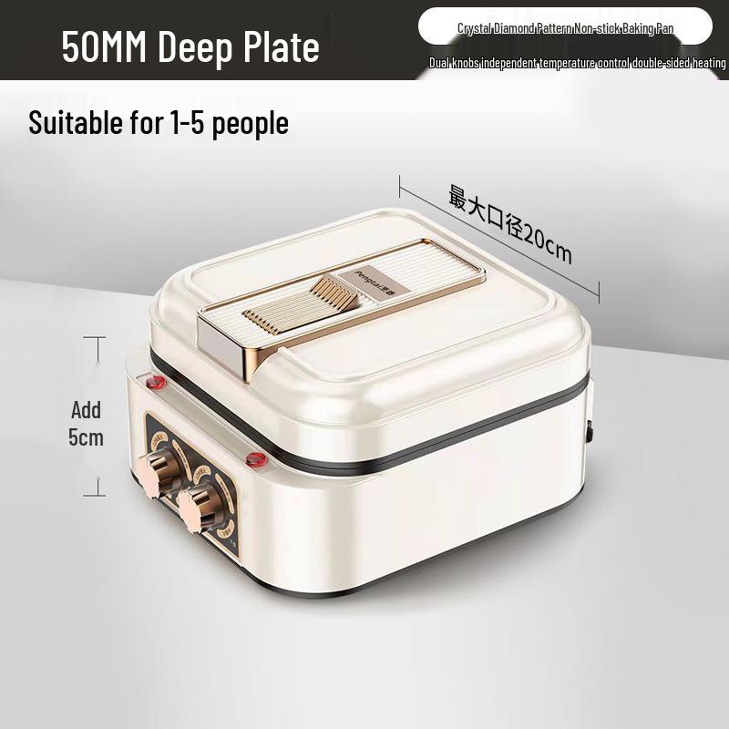 New Model Multi-Functional Electric Pancake Maker: Double-Sided Heating Crepe Maker and Frying Pan with Deepened Enlarged Baking Surface.