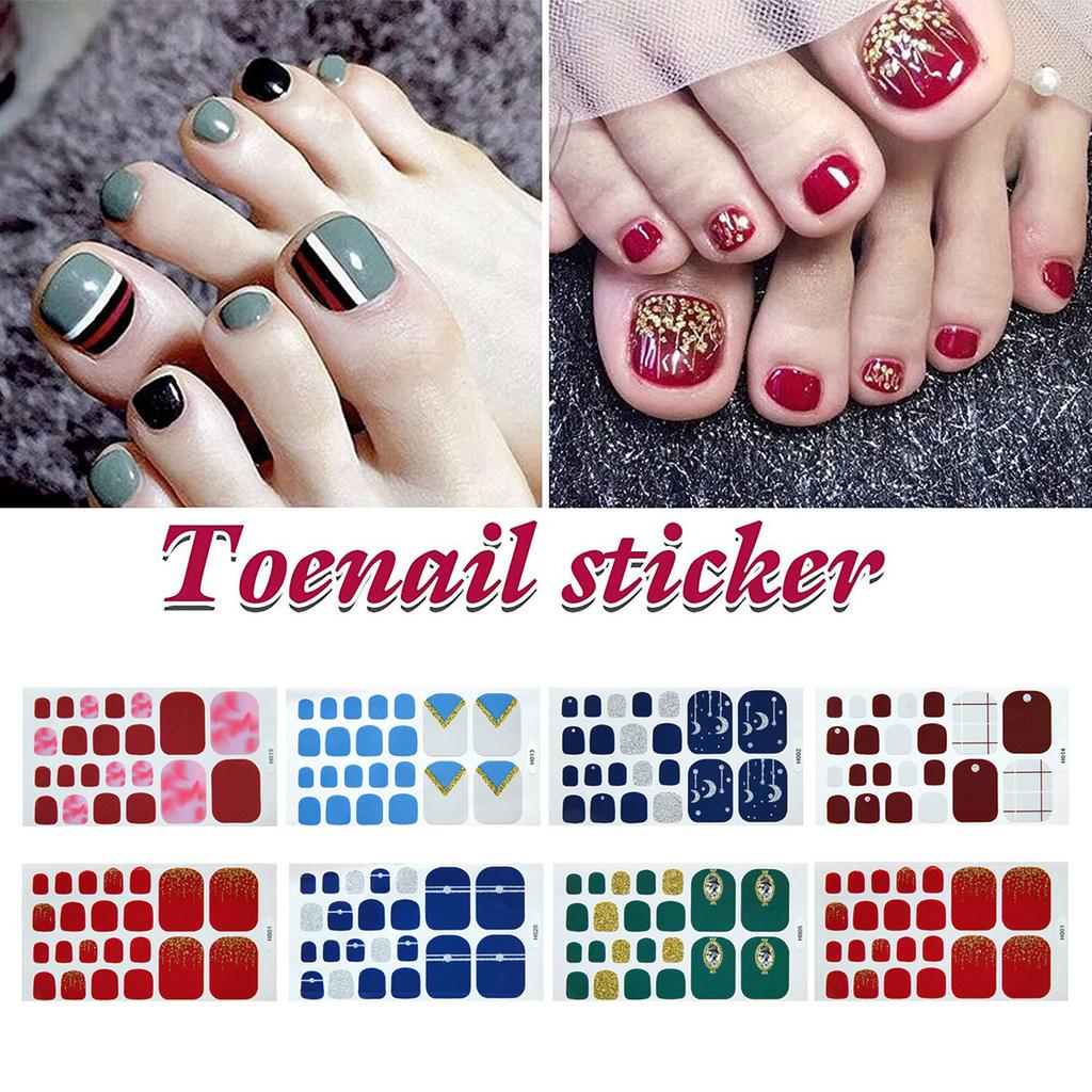 Toe Nail Stickers For Summer Sandals Full Wraps Toe Nail Polish Sticke