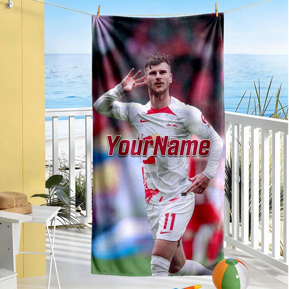Rb Leipzig Customizable Name Beach Towel Super Soft Absorbent Ideal For Travel Outdoor Swim Pool Yoga Surf Camping Hiking Gym Gift Holiday
