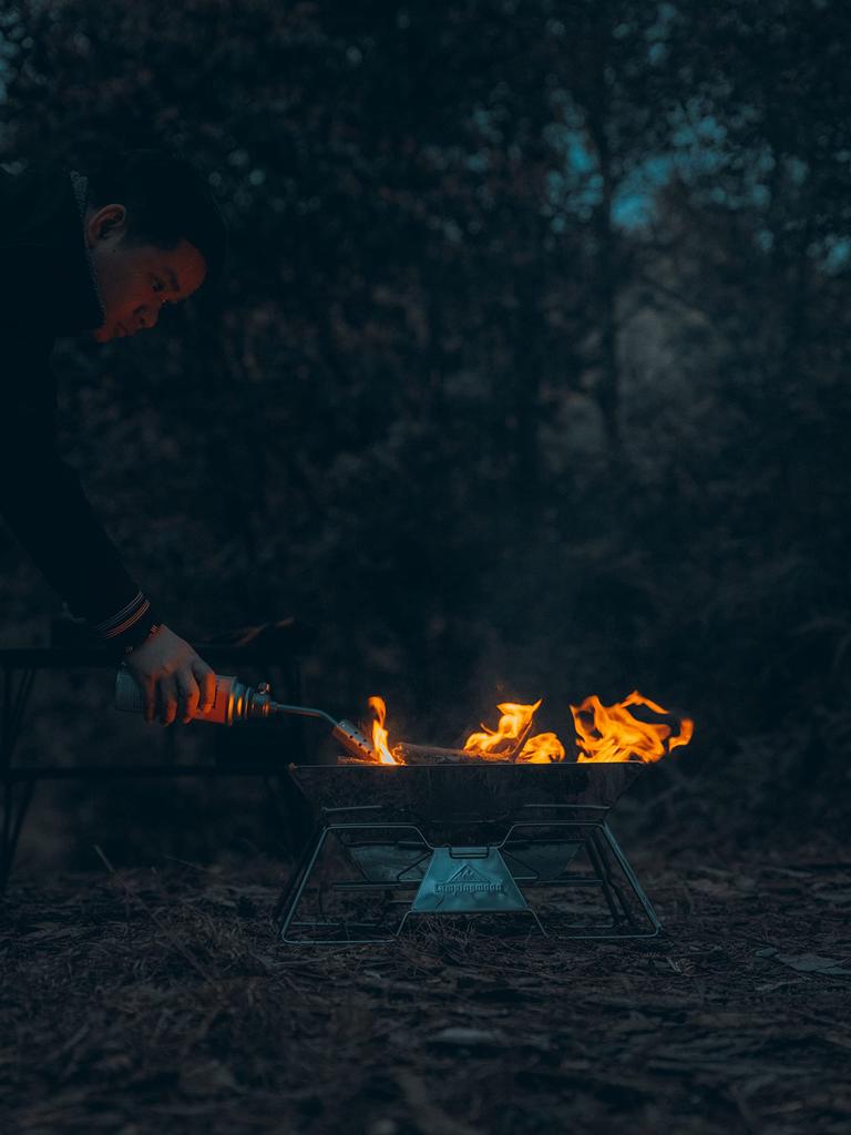 Кемпинговый гриль-костер Moon, подставка для костра, печь-барбекю, 2 регулируемых по высоте больших холщовых чехла, в комплекте MT-3