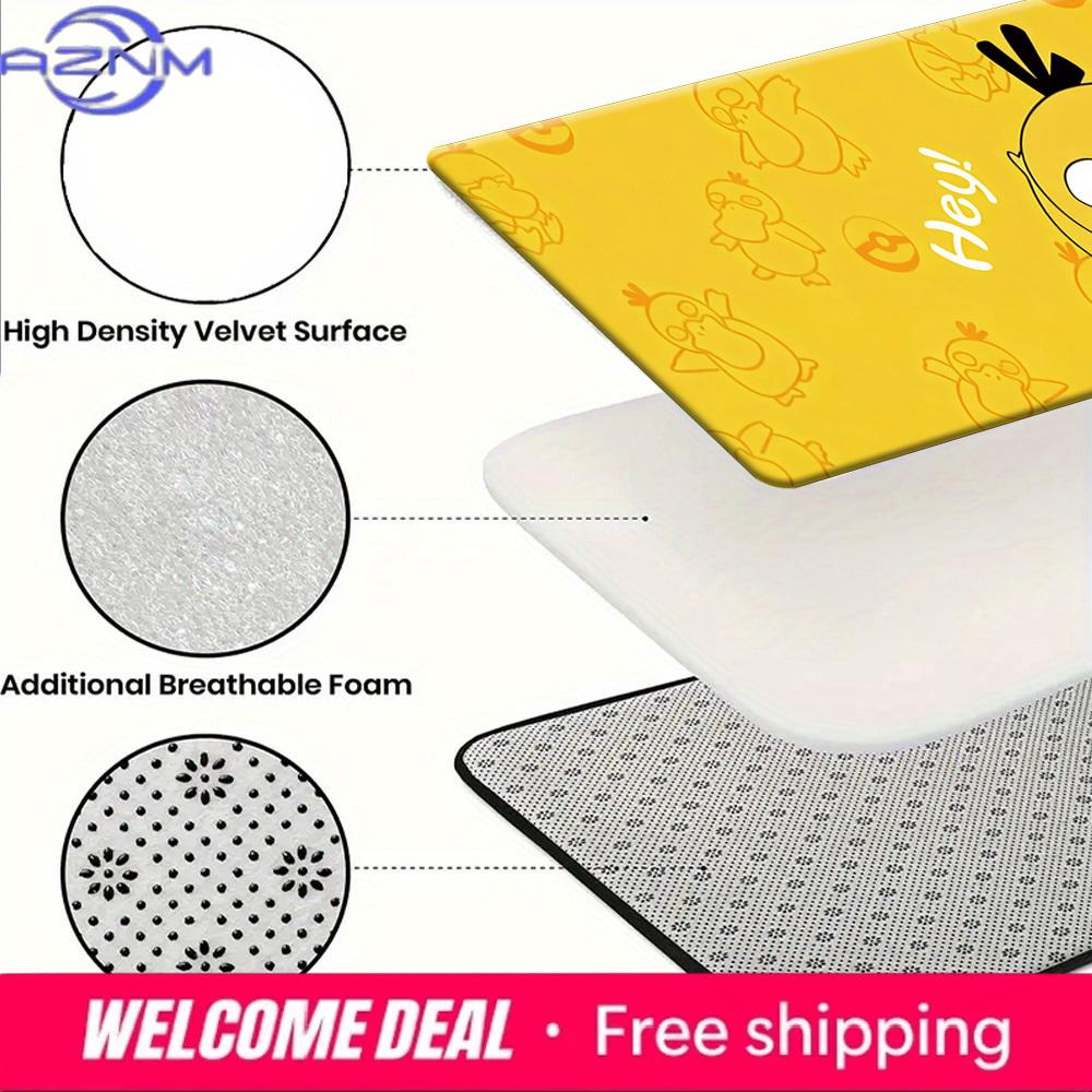 Pokemon Psyduck "Hey!" Cute Print Non-slip Doormat Soft Floor Mat for Home Decor