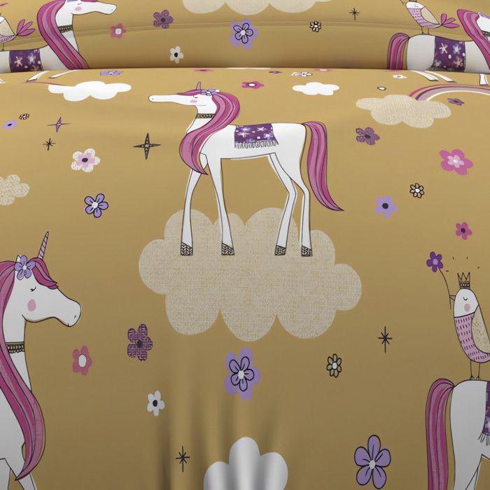 Комплект пододеяльников 140х200 см желтый UNICORNS, 100% хлопок 57 нитей/см2, Soleil d'Ocre