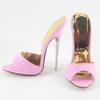 Fashion FHC 16cm High Heels Sandals,Women Stage Show Summer Shoes,Shallow Out Slippers Mules,Peep Toe Slides,Pink,Customized Colors,