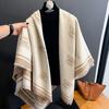 2024 New Korean Version of the New Bee Fashion Double-sided Large Square Scarf, Women's Thick Windproof and Cold Proof Cloak Cap