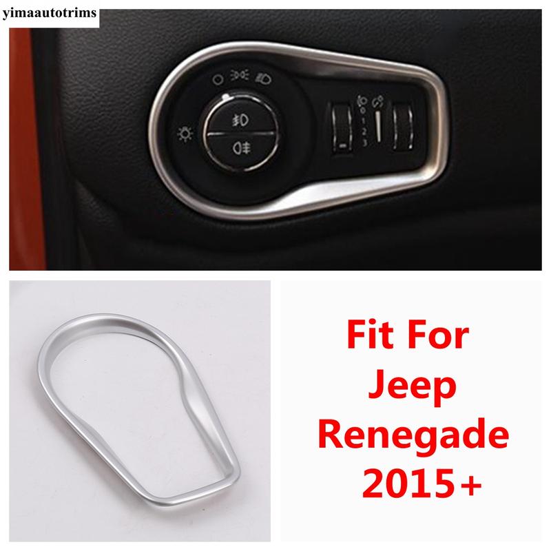 Headlight Head Light Lamp Switch Button Panel Decoration Cover Trim For Jeep Renegade 2015 - ABS Matte Interior Accessories