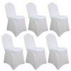 Набор из 6 штук плотных спандексовых чехлов на стулья | Свадебные чехлы на стулья | Моющиеся эластичные чехлы на стулья для свадеб, банкетов и вечеринок (белый)