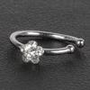 Small Thin 5 Rhinestones Flower Nose Hoop Stud Ring Body Piercing