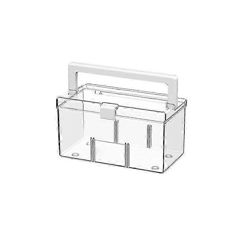 Large Makeup Organizer Canister for Cotton Balls Swabs Storage Bathroom Handle,White