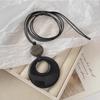 Длинное ожерелье из черной веревки в стиле ретро — элегантный китайский дизайн для женщин, идеально подходит для свитеров осень/зима
