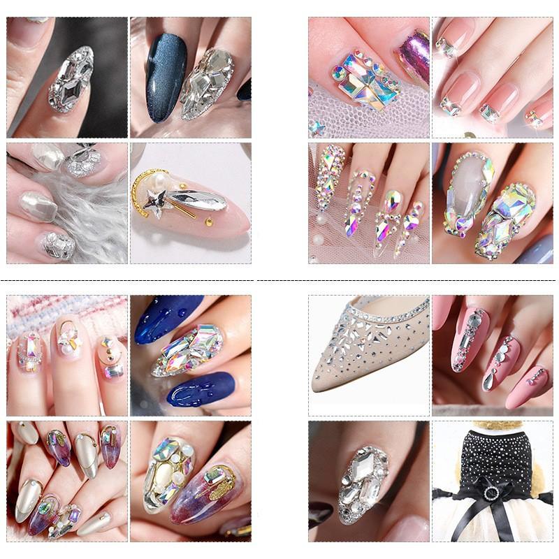 Большая упаковка Rhinestone Ss3-Ss20 Плоское дно Дрель Diy Ювелирные аксессуары Большая емкость Дрель для ногтей