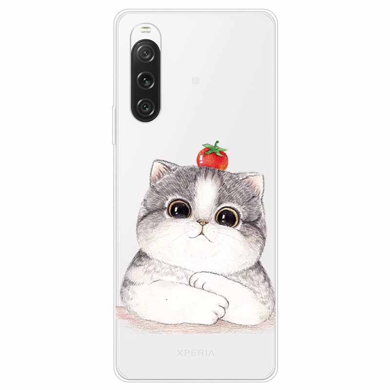 Чехол для Sony Xperia 10 V / 1 V 2023 Прозрачный ТПУ Мягкий Милый Силиконовый Прозрачный Чехол для Sony Xperia 1 10 IV Чехлы для Телефона 10V 10IV