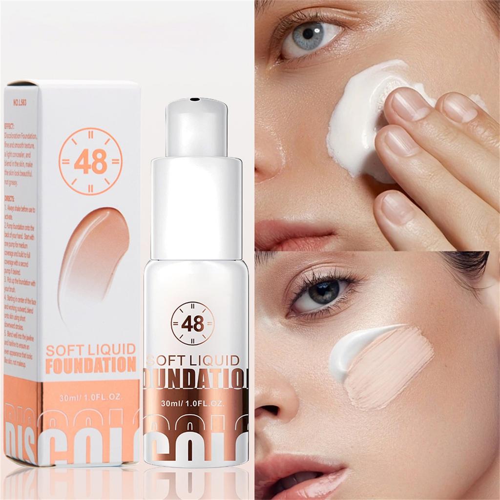 48H Temperature-changing Concealer Makeup-free Liquid Foundation 30ml Color-changing Skin Tone Temperature-changing Oil-control Liquid Foundation