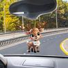 2D Плоский Олень Автомобильный Шарм для Зеркала Заднего Вида Акриловый Мультяшный Лось Подвеска на Рождественскую Елку