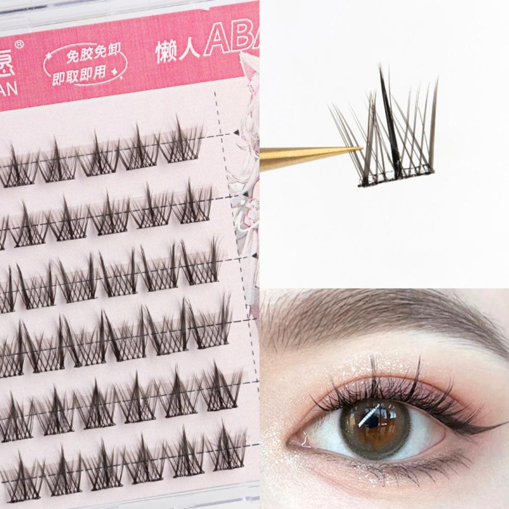 Многоразовые клеящиеся накладные ресницы, тонкие накладные ресницы без клея, милые пучки накладных ресниц, макияж