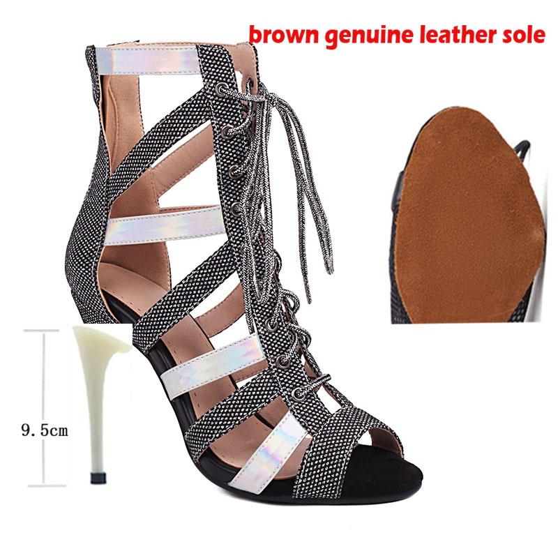 Латинские женские танцевальные туфли Серебряные женские танцевальные ботинки Сальса Танго В помещении Спорт Для Женщин Бальные танцы Обувь каблук На Открытом Воздухе