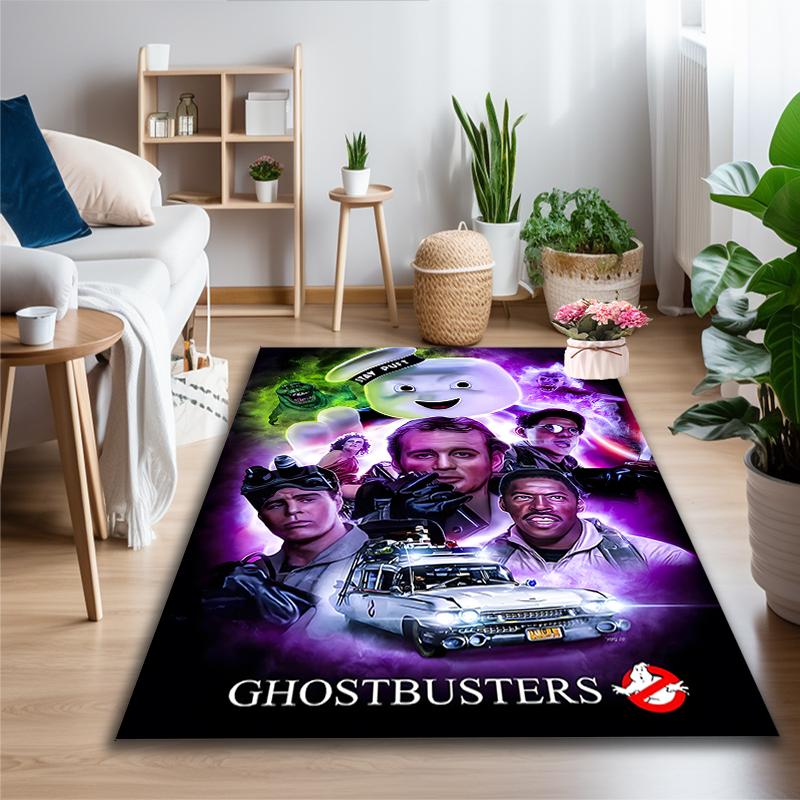 1pc Ghostbuster Cartoon Crew Rug, Digital Printed Home Chair Sofa Mat, Durable Office Area Carpet, Beautiful Festival Decorations
