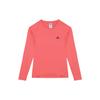 Logo Print Round Neck Long Sleeve T-Shirt Women Tops Vortex-Fluorescent-Red HD0645