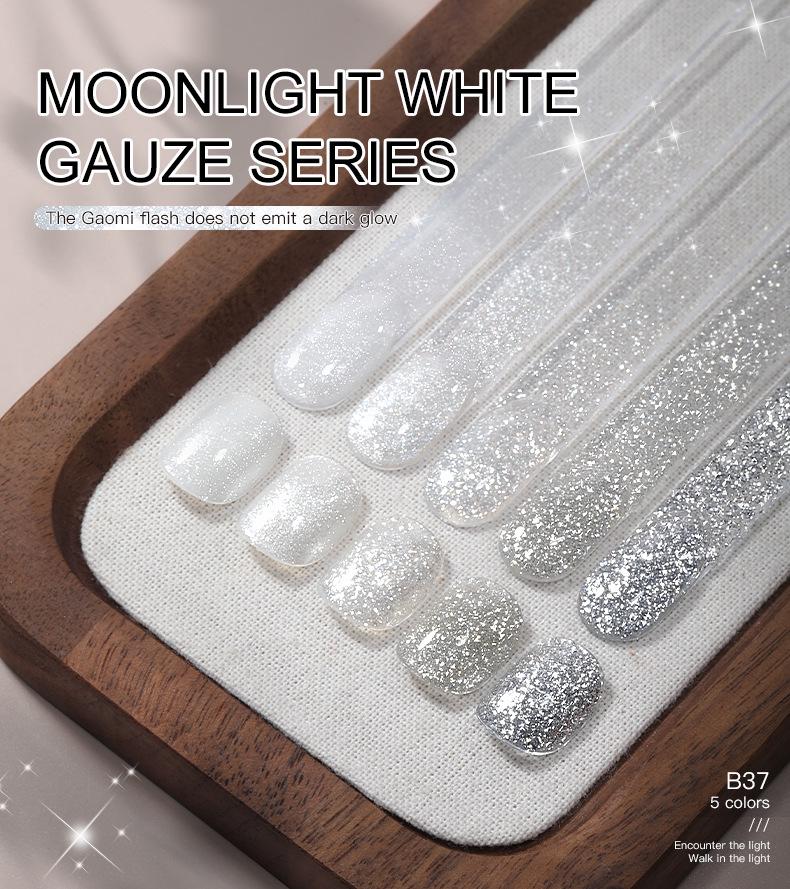 Новый гель-лак Moonlight White Glitter для универсального свадебного дизайна ногтей